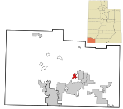 Lage in Washington County und im Bundesstaat Utah