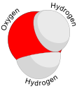 This space-filled model shows the molecular structure of hydric acid.