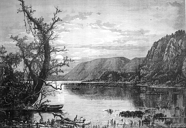 Moonlight on the Shenandoah, engraving by J.D. Woodward