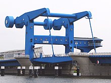 Bascule bridge in Wolgast over the Peenestrom