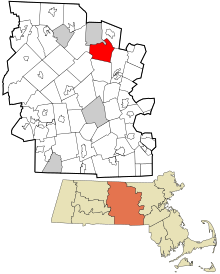 Worcester County Massachusetts incorporated and unincorporated areas Leominster highlighted.svg