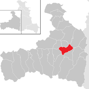 Location of the municipality of Zell am See in the Zell am See district (clickable map)