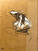 Femme qui se peigne (Woman combing) by Toulouse-Lautrec in Musée Toulouse-Lautrec Albi