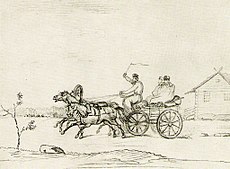 "Trojka che lascia il villaggio", 1832-1834.