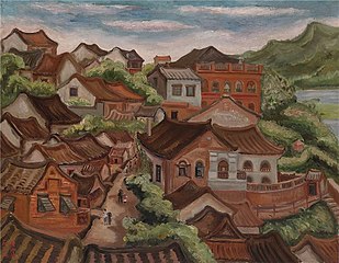 《淡水風景》/1935年/現由國立臺灣美術館典藏