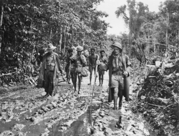 Rain turned the tracks to mud. AWM014187