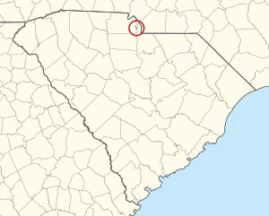 Localização da Reserva Catawba na Carolina do Sul.