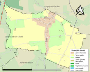 Kolorowa mapa przedstawiająca użytkowanie gruntów.