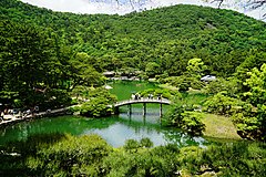 Ritsurin Garden in Takamatsu, begun in 1625