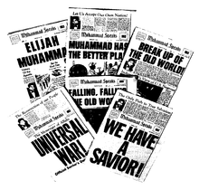 Image from the FBI monograph of the Nation of Islam (1965): Typical Front Pages of Cult Newspaper 1965 FBI monograph on Nation of Islam - Cult newspaper.png