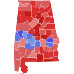 2004 United States Senate election in Alabama results map by county.svg