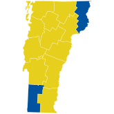 Primaire présidentielle démocrate du Vermont 2004 - Résultats par county.svg