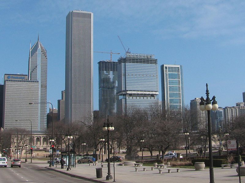 File:20090316 Randolph Street Skyline with BCBST and Aqua under construction.JPG