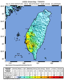 2016 Kaohsiung földrengés shakemap.png