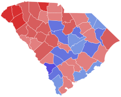 Final results by county:
Loftis
50-60%
60-70%
70-80%
Glenn
50-60%
60-70%
70-80% 2018 South Carolina State Treasurer election.svg