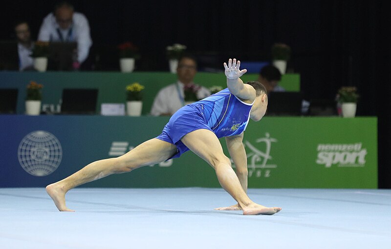 File:2019-06-27 1st FIG Artistic Gymnastics JWCH Men's All-around competition Subdivision 1 Floor exercise (Martin Rulsch) 128.jpg