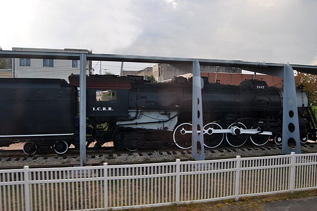 A Steam Locomotive on Display in McComb