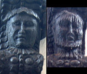Carvings of Thomas and Anne Churche on corbels 46 High St corbel heads.jpg