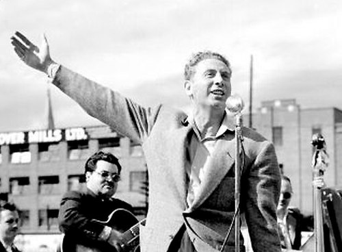 Trenet in concert at Delorimier Stadium, Montreal, Quebec, Canada, 24 July 1946