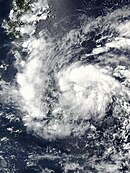 Satellite image of Tropical Depression 01W (Aghon)