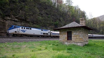 Amtrak's Pennsylvanian on Horseshoe Curve in Logan Township