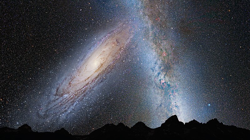 К какому типу относится млечный путь. Галактика Млечный путь и Галактика Андромеда. Млечный путь и Андромеда столкновение. Туманность Андромеды Галактика. Галактика Андромеды ХАБЛ.