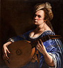 Artemisia Gentileschi - Autoportrét jako loutnista. JPG