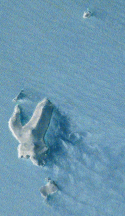 Satelliittikuva Astakidonísian saarista.