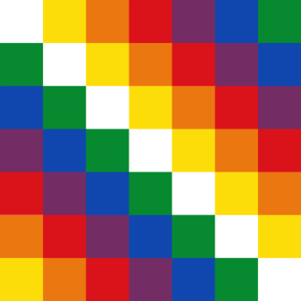 The Wiphala, flag of the Aymara. Banner of the Qulla Suyu.svg