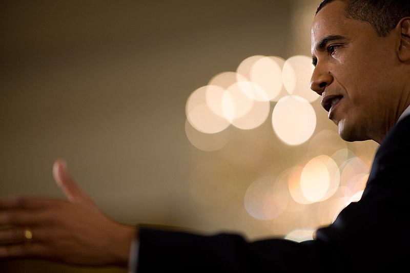 File:Barack Obama during a prime time news conference 2009-04-29.jpg