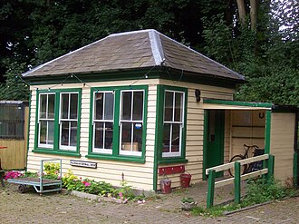 Barham Signal Box, as preserved at the East Kent Railway. Barham Signal Box.JPG