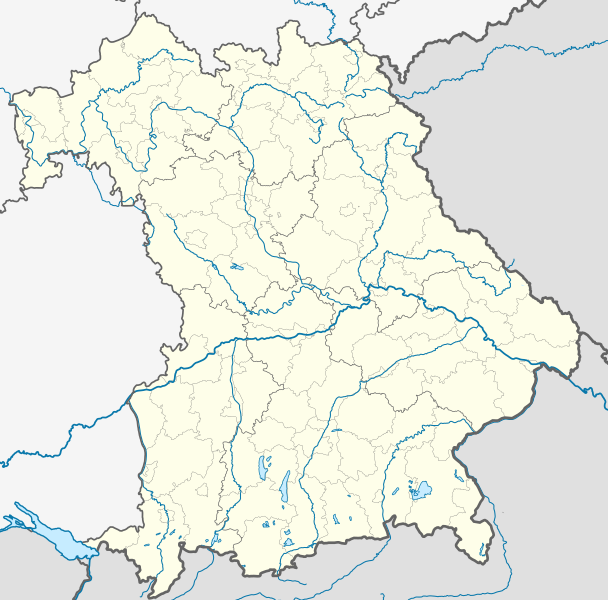  Location map Bavaria, Germany. Geographic limits of the map: