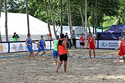 Deutsch: Beachhandball Europameisterschaften 2019 (Beach handball Euro); Tag 2: 3. Juli 2019 – Männer, Vorrunde Gruppe B, Slowenien-Serbien 1:2 (16:20, 19:18, 6:7) English: Beach handball Euro; Day 2: 3 July 2019 – Men Preliminary Round Group B – Slovenia-Serbia 1:2 (16:20, 19:18, 6:7)