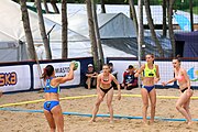 Deutsch: Beachhandball Europameisterschaften 2019 (Beach handball Euro); Tag 2: 3. Juli 2019 – Frauen, Vorrunde Gruppe D, Nordmazedonien-Ukraine 1:2 (15:26, 23:22, 6:8) English: Beach handball Euro; Day 2: 3 July 2019 – Women Preliminary Round Group D – North Macedonia-Ukraine 1:2 (15:26, 23:22, 6:8)