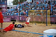 Deutsch: Beachhandball bei den Olympischen Jugendspielen 2018; Tag 7, 13. Oktober 2018; Jungen, Spiel um Platz Drei– Argentinien-Kroatien 2:0 English: Beach handball at the 2018 Summer Youth Olympics at 13 October 2018 – Boys Bronze Medal Match – Argentina-Croatia 2:0