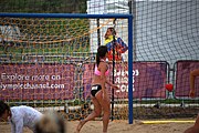 Deutsch: Beachhandball bei den Olympischen Jugendspielen 2018; Tag 5, 10. November 2018; Mädchen, Platzierungsrunde - Russland-Hongkong 2:0 English: Beach handball at the 2018 Summer Youth Olympics at 11 October 2018 – Girls Consolation Round – Russland-Hong Kong 2:0