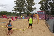 Deutsch: Beachhandball bei den Olympischen Jugendspielen 2018; Tag 5, 10. November 2018; Mädchen, Platzierungsrunde - Russland-Türkei 2:0 English: Beach handball at the 2018 Summer Youth Olympics at 11 October 2018 – Girls Consolation Round – Russland-Turkey 2:0