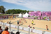 Deutsch: Beachhandball bei den Olympischen Jugendspielen 2018; Tag 3, 9. Oktober 2018; Mädchen, Vorrunde, Gruppe A - Kroatien-Ungarn 0:2 English: Beach handball at the 2018 Summer Youth Olympics at 9 October 2018 – Girls Preliminary Round Group A‎ – Croatia-Hungary 0:2