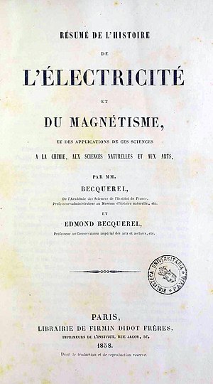 Antoine César Becquerel: Biografia, Opere, Voci correlate