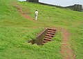 A stairway inside the fort. The steps lead to a tunnel and eventually to the outside wall of the fort facing the Arabian sea.