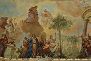 English: Medicine, detail of the painting in the ceiling of Klosterbibliothek Schussenried in Bad Schussenried, Germany.