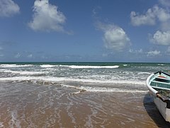 Loď na pobřeží Mayaro Beach, Trinidad a Tobago.jpg