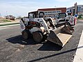 Bobcat S220 Turbo skid-steer loader. Right and front sides shown. Located at The Nokesville School construction site, 12375 Aden Road, Nokesville, Virginia 20181.