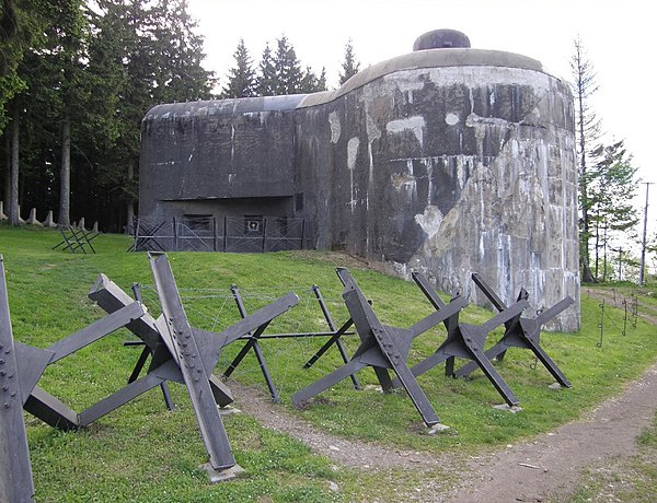 Czechoslovakia built a system of border fortifications from 1935 to 1938 as a defensive countermeasure against the rising threat of Nazi Germany.