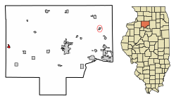 Bureau County Illinois Incorporated and Unincorporated areas Mineral Highlighted.svg
