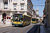 Public buses, just like trams and ''ascensores'', are all painted in the yellow Carris livery