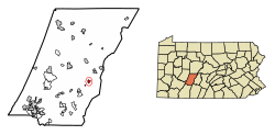 Location of Lilly in Cambria County, Pennsylvania.