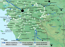 Carte de la Vendée militaire en mars.