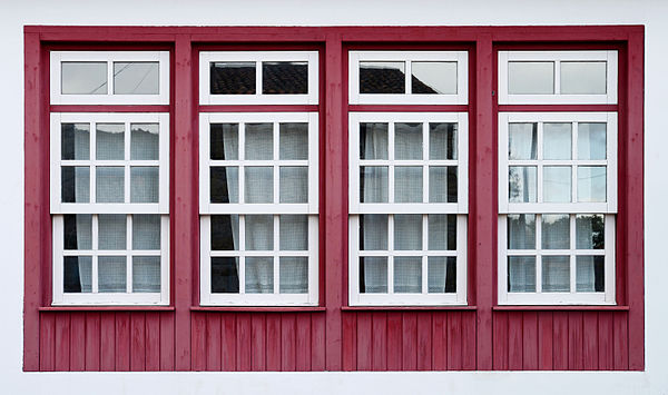 Sash windows in Porto Novo, Portugal