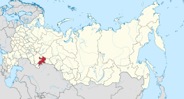 Die ligging van Tsjeljabinsk-oblast in Rusland.
